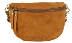 HOLZRICHTER Berlin - Mittelgroße Bauchtasche aus Leder für Damen, 12 x 22 x 6 cm, Vintage Gürteltasche, Handgefertigte Hüfttasche, Premium Accessoire in Karamell, No 2-1