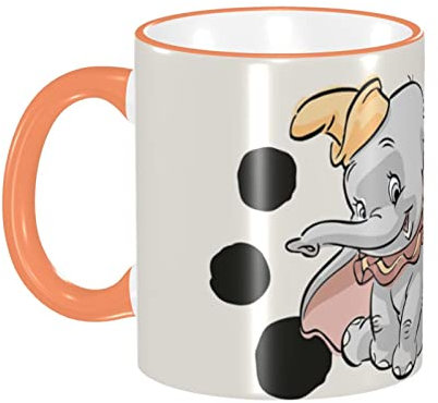 Tasse für Dumbo Kaffeetasse, lustiger Geburtstag oder Weihnachten, Muttergeschenk, 11 oz Kaffeetasse, Keramiktasse mit farbigem Rand