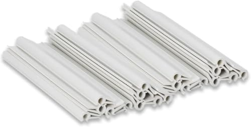 WDB - Befestigungsclips Klemmschienen für Sichtschutzstreifen - Sichtschutz/Windschutz für Garten und Zaun – Doppelstabmattenzaun - für Premium Line, Standard Line - 20 Stück - Weiß - RAL 9003
