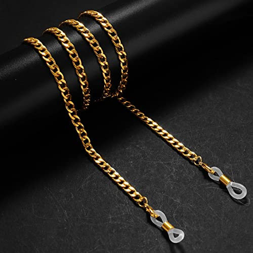 Brillenkette Einfache Gliederkette Für Brillen, Masken, Schlüsselband, Damen, Herren, Edelstahl, Goldfarben, Sonnenbrillen, Brillen, Kordelriemen, Geschenk, Gold