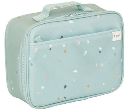 3 Sprouts - Bolsa Térmica Porta Alimentos Infantil - Lancheira Ideal para Niños - Terrazo Verde