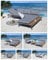 ALEOS. Gartenlounge Lounge aus Aluminium mit Massiv Holz Teak Multifunktionslounge Loungeece Set Loungegarnitur Sitzgruppe Doppelliege Sofagarnitur Barbados grau anthrazit Spunpoly Kissen