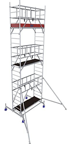 Krause 940148 FahrGerüst Aluminium Rollgerüst fahrbar Arbeitshöhe (max.): 7.30m Silber 159kg