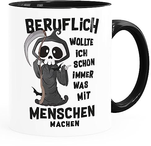 MoonWorks® Kaffee-Tasse Beruflich wollte ich schon immer was mit Menschen machen Sarkasmus Bürotasse weiß-innen-schwarz standard