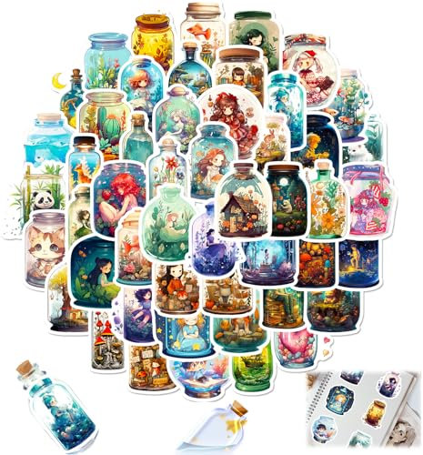 50 Stück Aesthetic Aufkleber,Stickers Wasserfeste,Vintage Sticker Set Dekorative,Aufkleber Keine Duplikate,für Scrapbooking Journal Laptop Fahrrad Skateboard Motorrad Snowboard Koffer Sticker