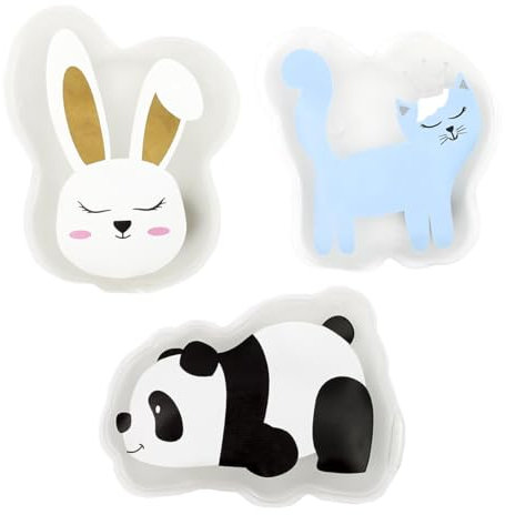 Lot de 3 Chaufferettes Bouillottes Main de Poche – Modèle Animaux Panda, Chat et Lapin - Réutilisables, Pratiques et Durables