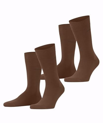 ESPRIT Herren Socken Basic Uni Multipack M So Baumwolle einfarbig 2 Paar, Braun Rosewood 5225, 39-42