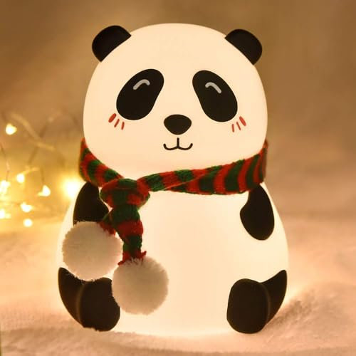 ZKLiLi Panda Night Light, Cute Animal Night Lamp,Squishy Silicone Panda Touch Lights Decor,Portable with USB Rechargeable (Panda)