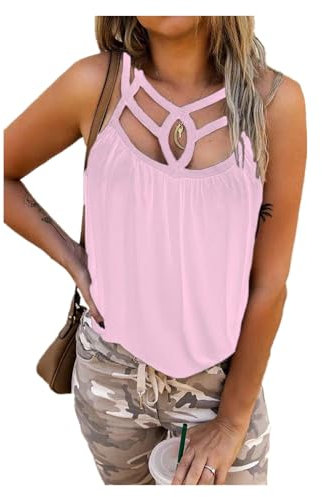 Color Sheer Camisole Damen Sommer Oberbekleidung Ärmellos Casual Damen Weste, rose, M