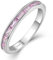 Starchenie Damen Ewigkeitsringe 925 Sterling Silber Rosa Turmalin Geburtsstein 5A Zirkonia Verlobungsring Eternity Promise Ringe Größe 60
