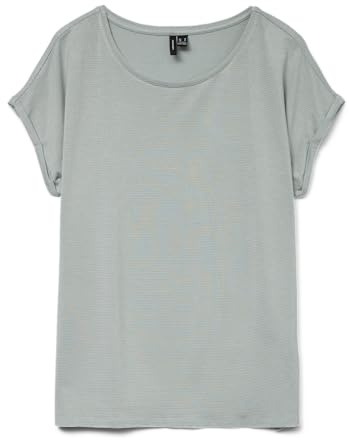 VERO MODA Vmlava Glitter Ss Top Stripe Ga JRS Noos