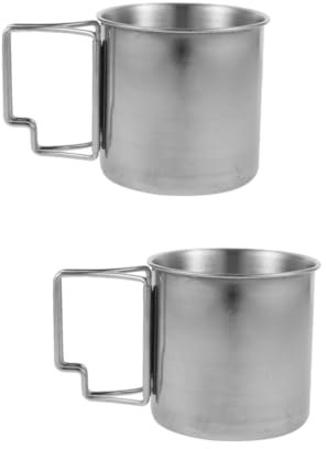 Cabilock Lot De 2 Gobelets À Eau Pliables En Métal Pour Camping Randonnée Pique-