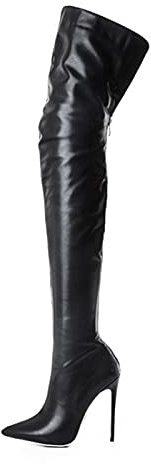 Generiska stövlar dam, Overknees stövlar kvinnor med klack, platåblockklack, spänne cowboystövlar eleganta knähöga höga cowboystövlar långa ankelstövlar vinterskor damstövlar