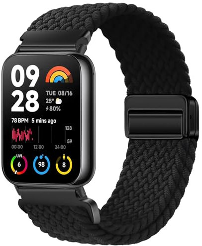 Issinlky Nylon Flechtband kompatibel mit Xiaomi Watch 8 Pro/9 Pro, Elastisches Armband für Redmi Watch 5/4 Damen Herren