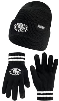 Ultra Game NFL Wintermütze für Erwachsene, superweich, meliert, Strickmütze mit extra warmen Touchscreen-Handschuhen