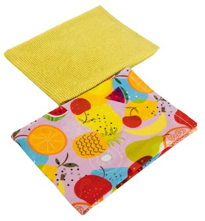 Maisonette Fruit-Design Küchentücher (40x60 cm, 2er-Pack) - 100% Baumwolle Spüllappen & Geschirrtücher - Digital Bedruckte & Farbenfrohe Handtücher