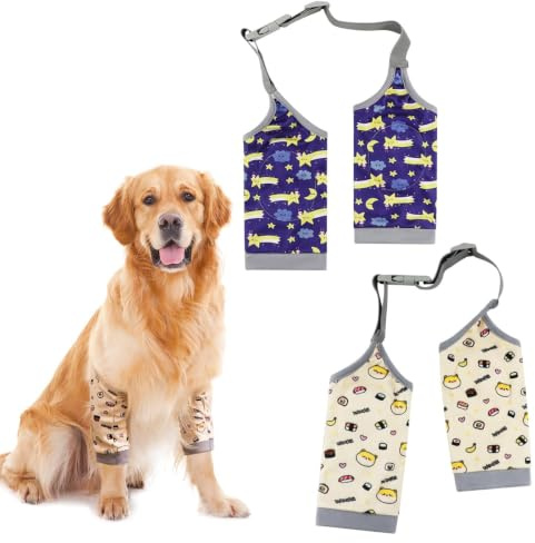 2 Stück Ellenbogenbandage Hund, liegeschwielen Hundebody Nach Op, Kniebandage Hund Hinterbein, Pfotenschutz Hund, Mittelgroße und Große Hunde Chirurgie Erholung Recovery Sleeve für Vorderbeine (2XL)