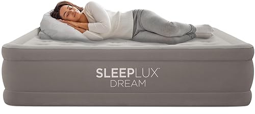 SLEEPLUX Dream Luxus Doppel-Luftmatratze, integrierte Doppelpumpe, bleibt die ganze Nacht aufgeblasen, 45,7 cm, doppelt hohe Luftmatratze mit Spulenbalken, für Gäste, Wohnmobil, Camping & Zuhause, 1
