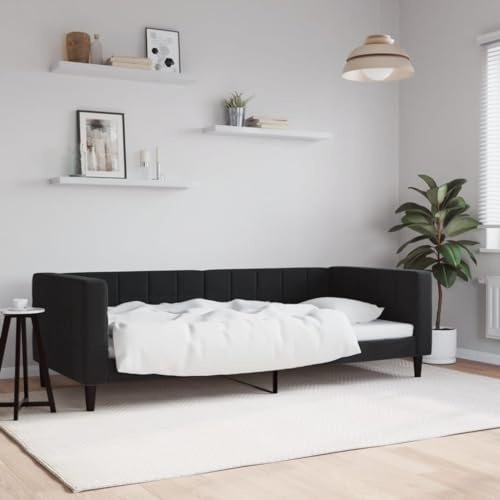 Emmtore Tagesbett Sofabett Schlafsofa für Schlafzimmer Wohnzimmer, Bettsofa Sofa, Modernes Design Schwarz 90x200 cm Samt
