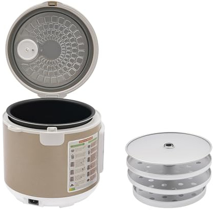 Schwarzer Knoblauch-Fermenter, 5 l, automatische Knoblauchpresse, intelligente Steuerung, Knoblauchfermentiermaschine, zweischichtiger Isolierdeckel, praktischer Griff und Knopf, Zeit- und