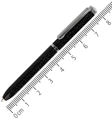 Online Mini Kugelschreiber Black – Portemonnaie Kuli mit Drehmechanik & Metallclip I 8 cm Miniatur-Kugelschreiber mit D1-Mine, Schreibfarbe Blau I Stylischer Mini-Kuli in Schwarz für unterwegs