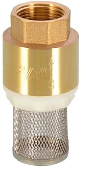 TYGIYY Clapet Anti-Retour en Laiton avec Filtre en Acier - Clapet Anti-Retour Femelle BSPP 1/2, 3/4, 1 for Eau et Huile(3/4 (Steel Mesh))