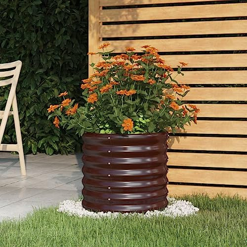 Genérico Jardinera de Acero galvanizado marrón 40x40x36 cm,Jardín,Jardinería,Maceteros y jardineras-318845