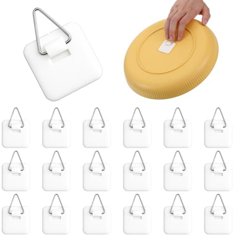 30PCS Plate Hangers for Wall, 1.25 Inches Adhesive Invisible Vertical Wall Art Display Holder Without Nails Plate Hangers Picture Hanging Hooks for Display, Art, Pictures, Decorative