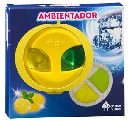 Bosque Verde Dishwasher Air Freshener, Lemon Scent, Tablet Form, 120 Count, 3 Packs, Anti-limescale
