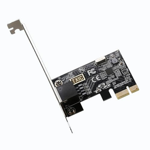 WLGQ PCIe Netzwerkkarte Gigabit Ethernet Adapter mit RTL8111E-Chip – 1000Mbps, PCI Express x1, RJ45 LAN Port für Desktop-PC, Server, Industriecomputer – Plug & Play, Niedrigprofil