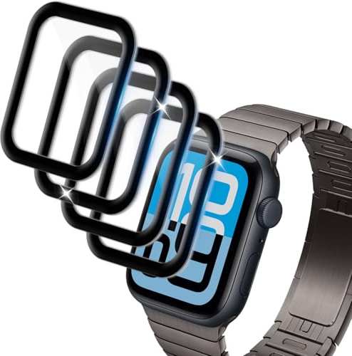 Vuciya 4 Piezas Protector de Pantalla para Apple Watch SE 3/SE 2/SE & Series 6/5/4 44mm,Lámina Protectora Flexible TPU Cobertura Completa Curva 3D Alta Definición Antiarañazos Sin Burbujas
