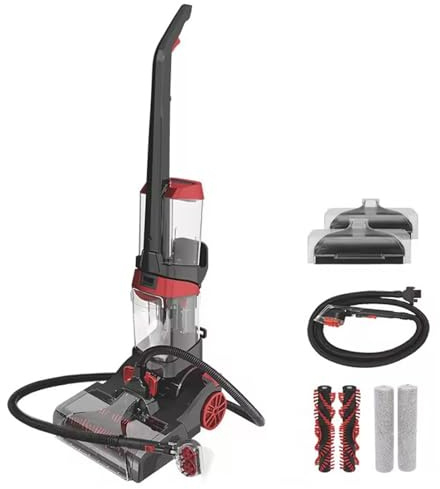 Carpet Cleaner Machine, Powerful Deep Cleaning Carpet Shampooer and Washer with 70°C Warm Air Quick Dry, Dual Roller Brushes, Large Water Tanks for Home & Commercial Use, Pet Stains