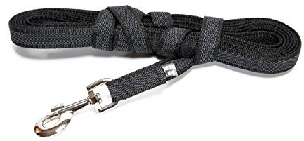 IDC Color & Gray gumierte Leine, 14 mm x 10 m mit Schlaufe, Schwarz-Grau