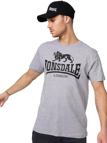 Lonsdale London Logo Männer T-Shirt grau S 95% Baumwolle, 5% Viskose Basics, Casual Wear, Streetwear
