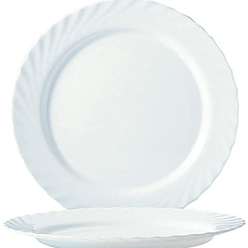 Arcoroc ARC Trianon Uni D6887 Lot de 6 assiettes plates en verre opale Blanc 19,5 cm
