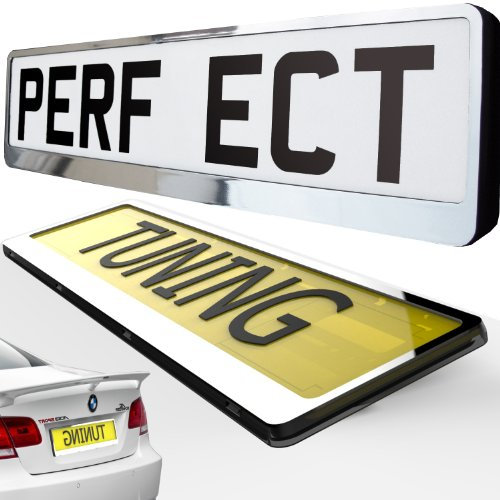 TAPORT 1x Car Registration License Number Plate Surround Holder Frame ALL STYLES (CHROME)
