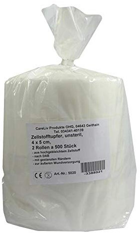 ZELLSTOFFTUPFER 4x5 cm Rolle 2X500 St