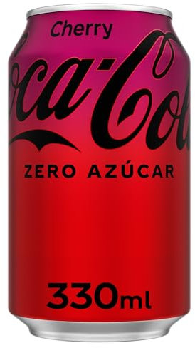 Coca-Cola Zero Azúcar sabor Cherry - Refresco de cola sin azúcar, sin calorías - lata 330 ml