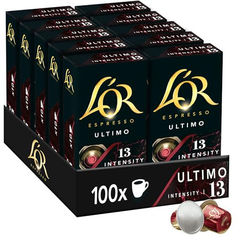 L'Or Espresso Café - 100 Capsules Ultimo n° 13 - compatibles Nespresso®* (lot de 10 x 10)