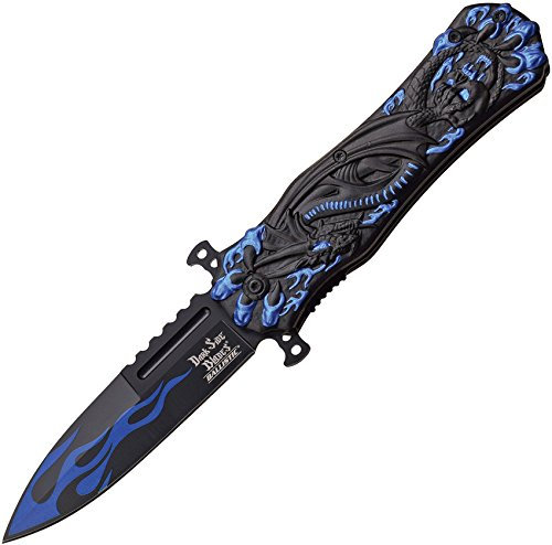 Dark Side Blades Erwachsene Taschenmesser Blue Black Dragon Claw, Klingenlänge: 8, 89 cm, DS-A049BL, Mehrfarbig, M