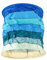 GURU SHOP Runde Papier Hängelampe, Lokta Papierlampenschirm Annapurna Stripes, Handgeschöpftes Papier - Blau Gestreift, 30x28x28 cm