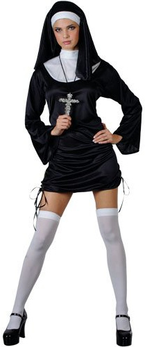 Adult Womens Naughty Nun Fancy Dress Costume - Medium (UK 14-16)