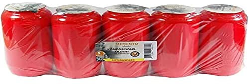 Bolsius Grablicht - Rot - Kompositions - Öllicht - Set 5 Stück - Länge Brenndauer 85 Stunden - Trauerkerze & Gedenkstätte Kerzen - Unparfümierte - Ohne Palmöl - Nr7