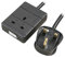 kenable 1 Gang Single Way UK 13A Mains Power Socket Extension Lead Black 2m [2 metres]