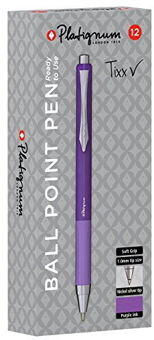 Platignum Tixx Stylo à bille – Violet (Lot de 12) 50494