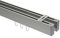 Interdeco eckige Innenlauf-Gardinenstangen (Deckenbefestigung) Edelstahl Optik/Chrom 2-läufig Typ 10212817, 200 cm