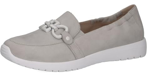 CAPRICE Damen Slipper aus Leder Bequem, Grau (Arctic Suede), 37 EU