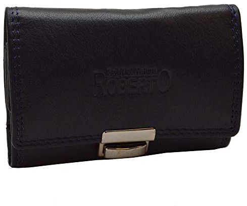 flevado Kleine Leder Geldbörse altersgerechte handliche Leder Senioren Brieftasche für schnellere Handhabung mit RFID Schutz (dunkelblau)