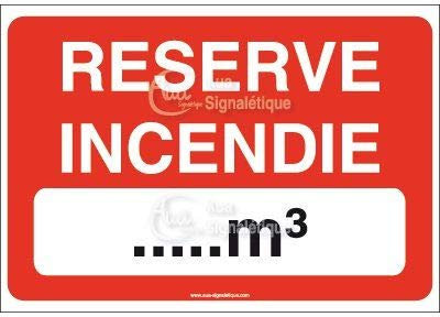 AUA SIGNALETIQUE - Panneau Réserve incendie - 300x210 mm, Aluminium Dibond 3mm