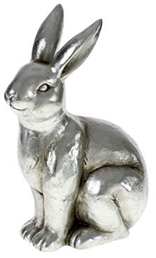 Profisparen Osterhase Dekofigur Gold/Silber Rabbit 41 cm (Silver-Rabbit)